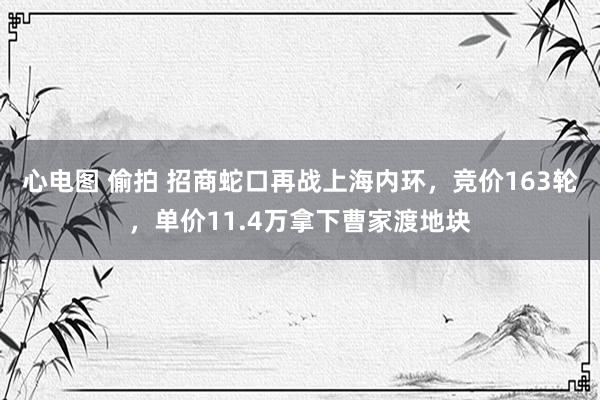 心电图 偷拍 招商蛇口再战上海内环，竞价163轮，单价11.4万拿下曹家渡地块