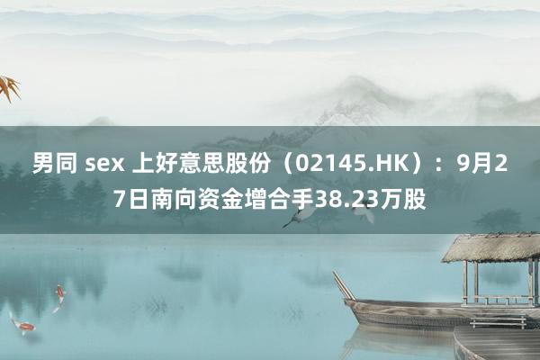 男同 sex 上好意思股份（02145.HK）：9月27日南向资金增合手38.23万股