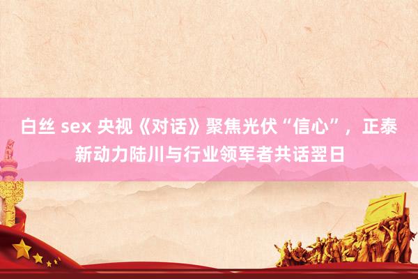 白丝 sex 央视《对话》聚焦光伏“信心”，正泰新动力陆川与行业领军者共话翌日