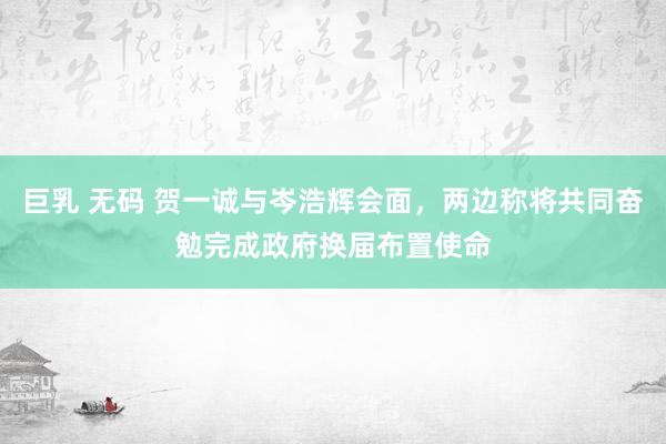 巨乳 无码 贺一诚与岑浩辉会面，两边称将共同奋勉完成政府换届布置使命