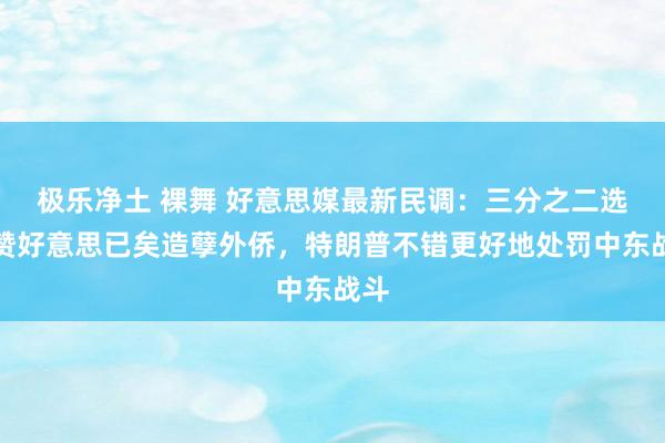 极乐净土 裸舞 好意思媒最新民调：三分之二选民赞好意思已矣造孽外侨，特朗普不错更好地处罚中东战斗