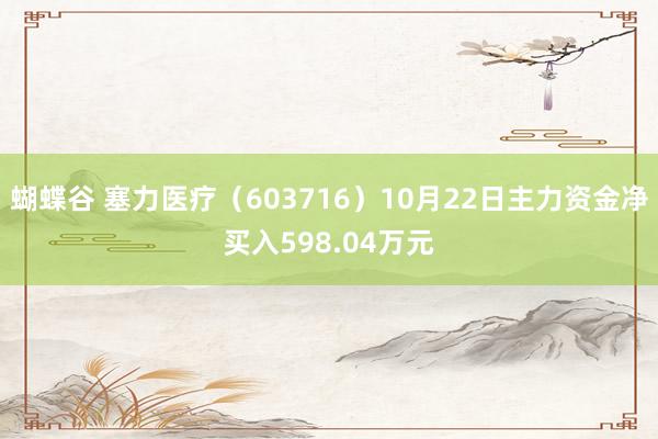 蝴蝶谷 塞力医疗（603716）10月22日主力资金净买入598.04万元