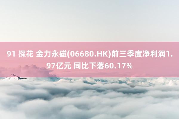 91 探花 金力永磁(06680.HK)前三季度净利润1.97亿元 同比下落60.17%