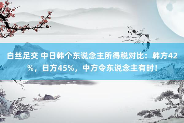 白丝足交 中日韩个东说念主所得税对比：韩方42%，日方45%，中方令东说念主有时！