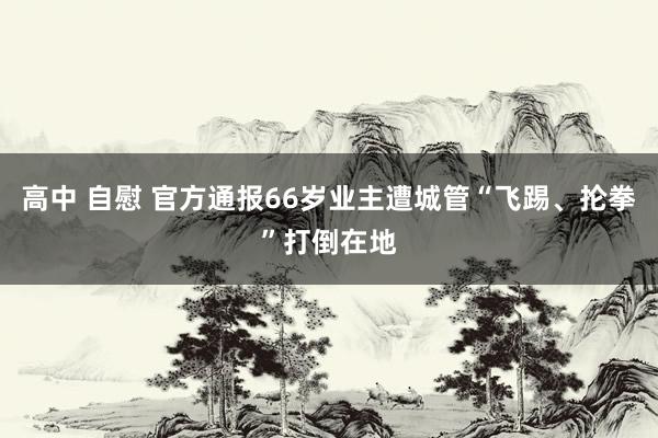 高中 自慰 官方通报66岁业主遭城管“飞踢、抡拳”打倒在地