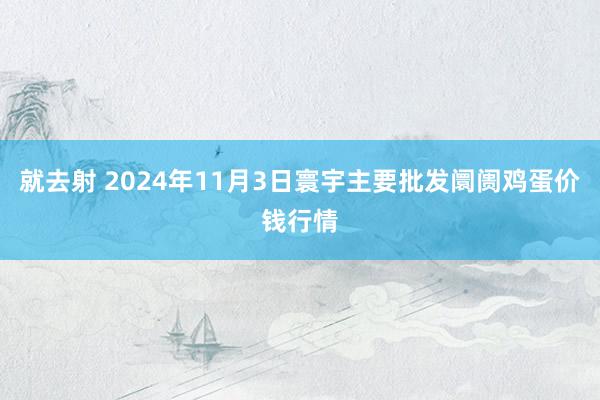 就去射 2024年11月3日寰宇主要批发阛阓鸡蛋价钱行情