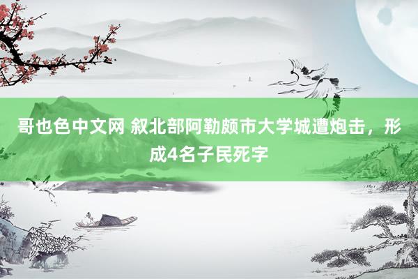 哥也色中文网 叙北部阿勒颇市大学城遭炮击，形成4名子民死字