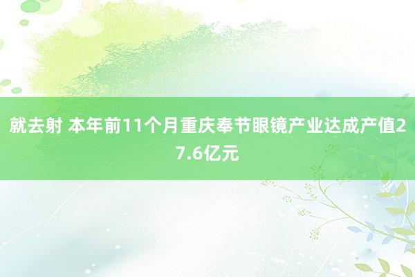 就去射 本年前11个月重庆奉节眼镜产业达成产值27.6亿元