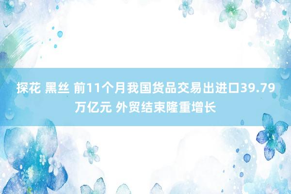 探花 黑丝 前11个月我国货品交易出进口39.79万亿元 外贸结束隆重增长