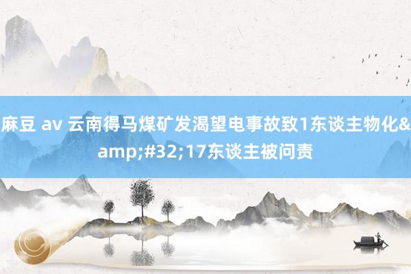 麻豆 av 云南得马煤矿发渴望电事故致1东谈主物化&#32;17东谈主被问责