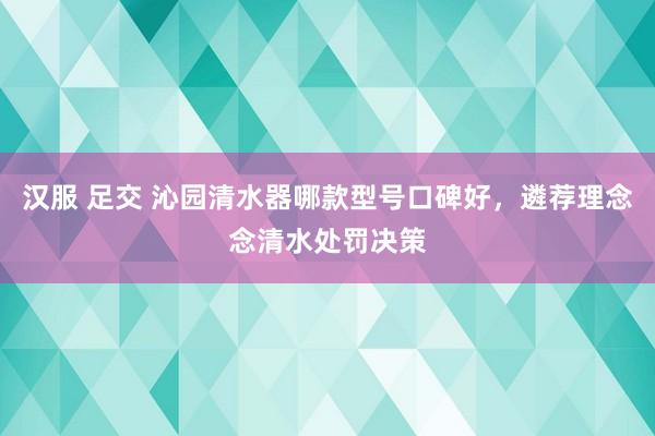 汉服 足交 沁园清水器哪款型号口碑好，遴荐理念念清水处罚决策