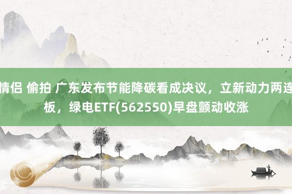 情侣 偷拍 广东发布节能降碳看成决议，立新动力两连板，绿电ETF(562550)早盘颤动收涨