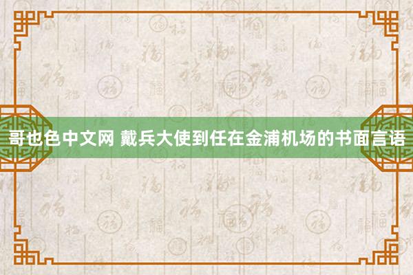 哥也色中文网 戴兵大使到任在金浦机场的书面言语