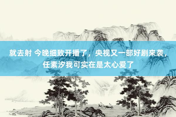 就去射 今晚细致开播了，央视又一部好剧来袭，任素汐我可实在是太心爱了