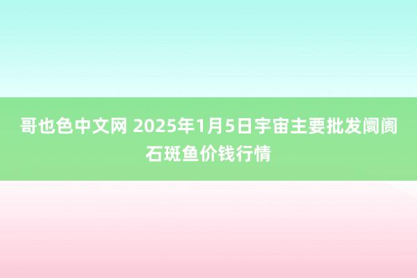 哥也色中文网 2025年1月5日宇宙主要批发阛阓石斑鱼价钱行情