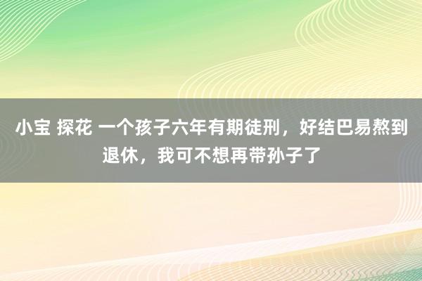 小宝 探花 一个孩子六年有期徒刑，好结巴易熬到退休，我可不想再带孙子了