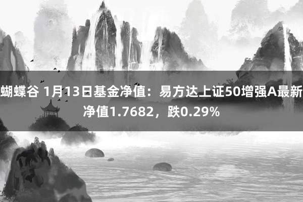 蝴蝶谷 1月13日基金净值：易方达上证50增强A最新净值1.7682，跌0.29%